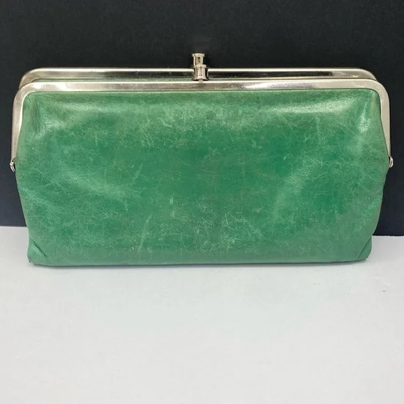 HOBO Lauren Green Bifold Leather Wallet - Picture 1 of 17